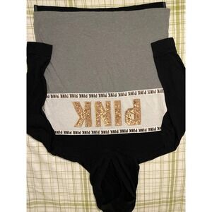 PINK Victoria's Secret Hoodie Sweatshirt Gold Sequin Y2K Black Gray M